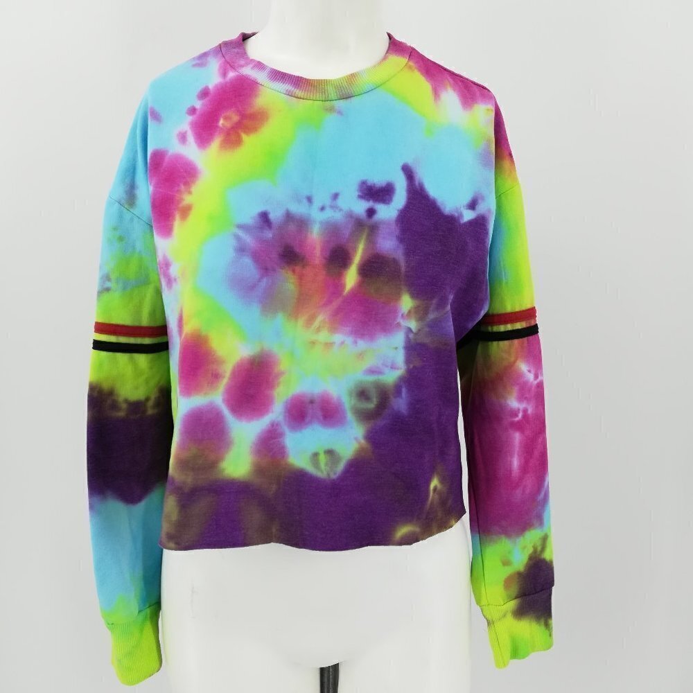 Charlotte Russe Cropped Tie-Dye Sweatshirt Size XS